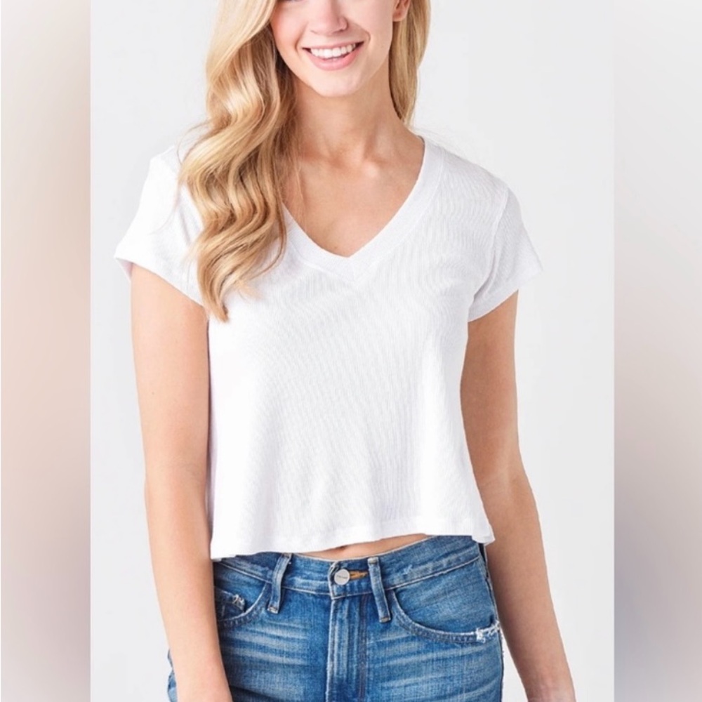 Z Supply Ava Ribbed Tee Cream